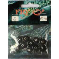 Вантаж вухатий рибальський, таблетка (ексцентрик) колір Silvereyes Black, 10шт в уп., вага 5г